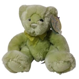 First and Main Teddy Bear Plush Mint Green Sherbet Baby Lace Hands Feet New Tags